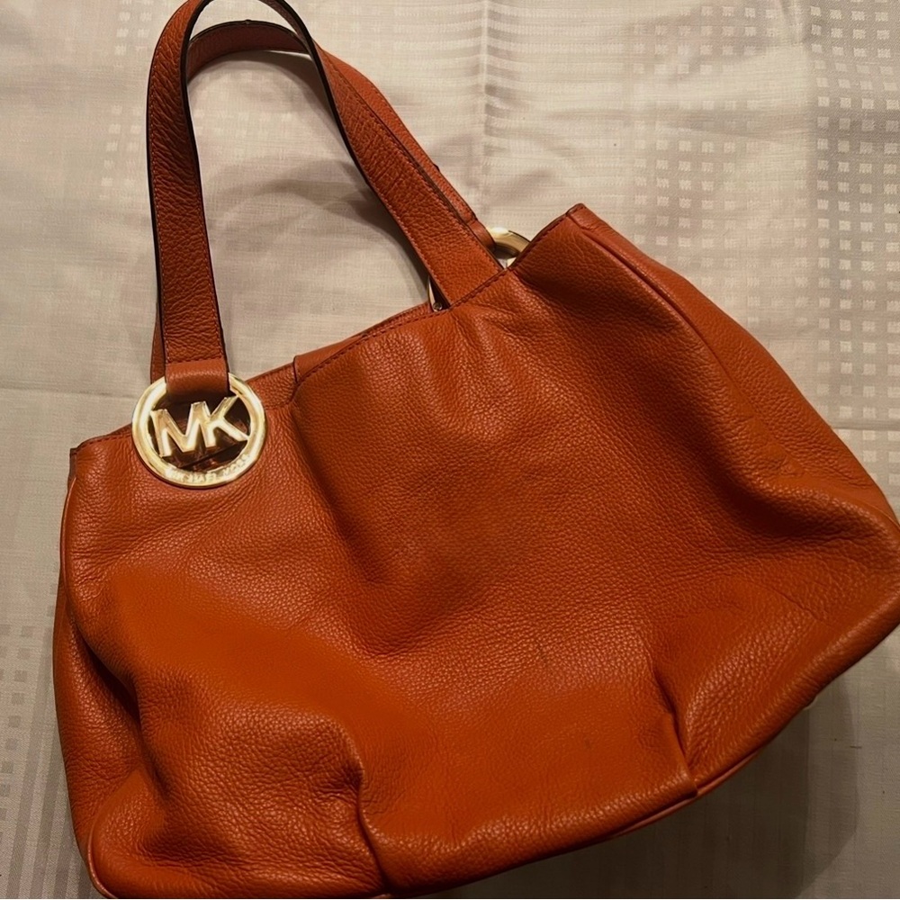 Michael Kors Burnt Orange Leather Shoulder Bag